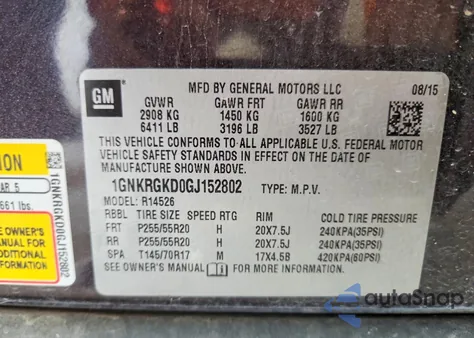 2016 Chevrolet Traverse Lt from USA, damaged, VIN 1GNKRGKD0GJ152802